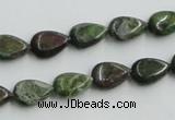 CBG08 15.5 inches 8*12mm flat teardrop bronze green gemstone beads