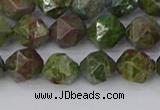 CBG109 15.5 inches 8mm faceted nuggets bronze green gemstone beads