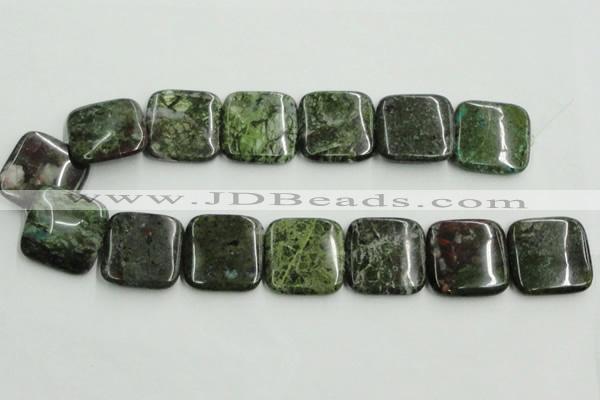 CBG18 15.5 inches 30*30mm square bronze green gemstone beads wholesale