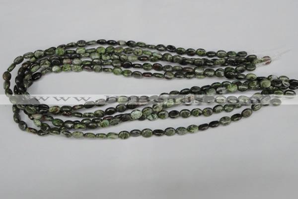 CBG26 15.5 inches 6*7mm oval bronze green gemstone beads