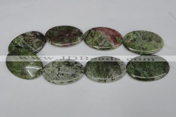 CBG33 15.5 inches 35*50mm oval bronze green gemstone beads