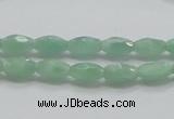 CBJ12 15.5 inches 6*10mm faceted rice jade beads wholesale