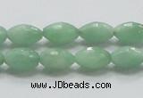 CBJ14 15.5 inches 8*12mm faceted rice jade beads wholesale