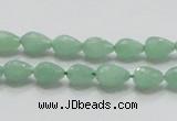 CBJ19 15.5 inches 6*10mm faceted teardrop jade beads wholesale