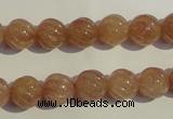 CBQ15 15.5 inches 10mm carved round strawberry quartz beads wholesale