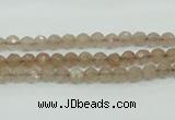 CBQ210 15.5 inches 4mm faceted round strawberry quartz beads