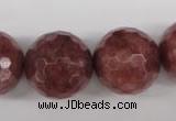 CBQ218 15.5 inches 20mm faceted round strawberry quartz beads