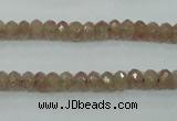 CBQ222 15.5 inches 4*6mm faceted rondelle strawberry quartz beads