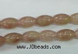 CBQ225 15.5 inches 8*12mm rice strawberry quartz beads