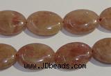 CBQ23 15.5 inches 15*20mm oval strawberry quartz beads wholesale