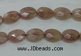 CBQ250 15.5 inches 8.5*12mm faceted oval strawberry quartz beads