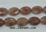 CBQ253 15.5 inches 12*16mm faceted oval strawberry quartz beads