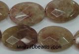 CBQ254 15.5 inches 18*25mm faceted oval strawberry quartz beads