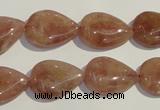 CBQ27 15.5 inches 13*18mm flat teardrop strawberry quartz beads