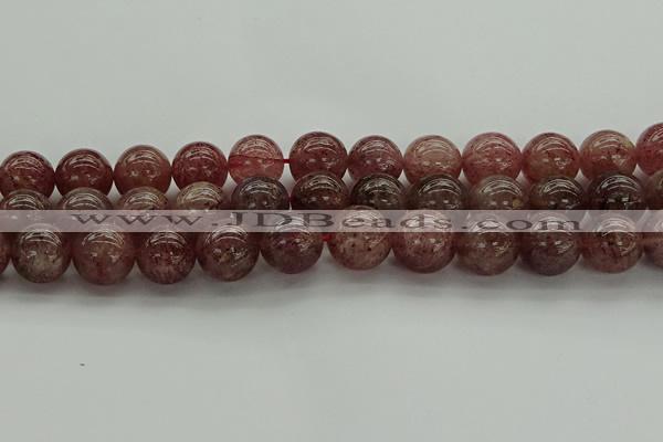 CBQ305 15.5 inches 14mm round natural strawberry quartz beads