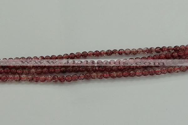 CBQ310 15.5 inches 4mm round natural strawberry quartz beads