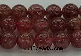 CBQ312 15.5 inches 8mm round natural strawberry quartz beads