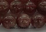 CBQ314 15.5 inches 12mm round natural strawberry quartz beads