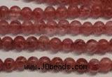 CBQ351 15.5 inches 6mm round natural strawberry quartz beads