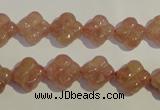 CBQ36 15.5 inches 11mm carved flower strawberry quartz beads