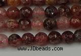 CBQ411 15.5 inches 6mm faceted round strawberry quartz beads