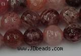 CBQ413 15.5 inches 10mm faceted round strawberry quartz beads