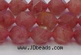 CBQ433 15.5 inches 10mm faceted nuggets strawberry quartz beads