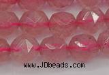 CBQ439 15.5 inches 12mm faceted nuggets strawberry quartz beads