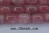 CBQ446 15.5 inches 10*12mm drum strawberry quartz beads