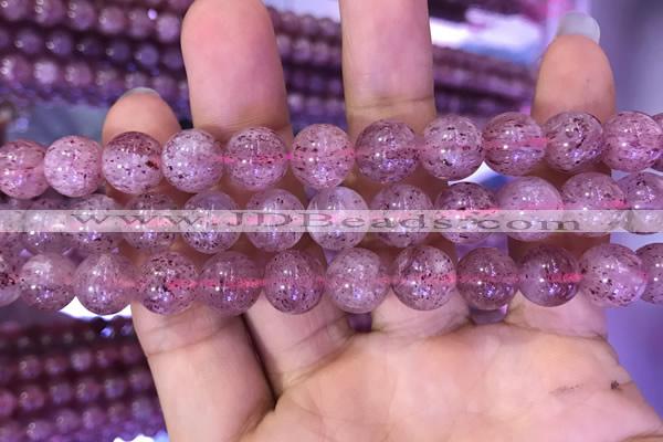 CBQ553 15.5 inches 10mm round strawberry quartz beads wholesale