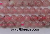 CBQ606 15.5 inches 6mm round natural strawberry quartz beads