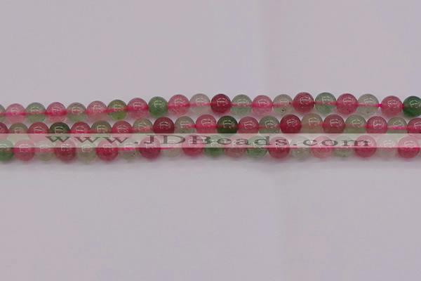 CBQ656 15.5 inches 6mm round mixed strawberry quartz beads