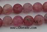 CBQ661 15.5 inches 8mm round matte strawberry quartz beads