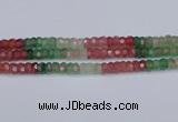 CBQ676 15.5 inches 5*9mm faceted rondelle mixed strawberry quartz beads