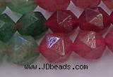 CBQ684 15.5 inches 12mm faceted nuggets mixed strawberry quartz beads