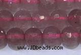 CBQ701 15.5 inches 6mmm faceted round strawberry quartz beads