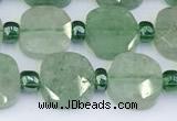 CBQ755 15.5 inches 10*10mm faceted square green strawberry quartz beads