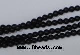 CBS01 15.5 inches 4mm round black stone beads wholesale