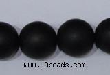 CBS08 15.5 inches 18mm round black stone beads wholesale