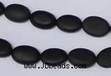 CBS10 15.5 inches 10*12mm oval black stone beads wholesale