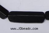 CBS15 15.5 inches 12*40mm cylinder black stone beads wholesale