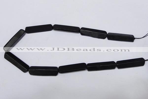 CBS15 15.5 inches 12*40mm cylinder black stone beads wholesale