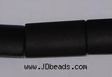 CBS16 15.5 inches 18*30mm rectangle black stone beads wholesale