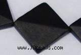 CBS18 15.5 inches 30*30mm diamond black stone beads wholesale