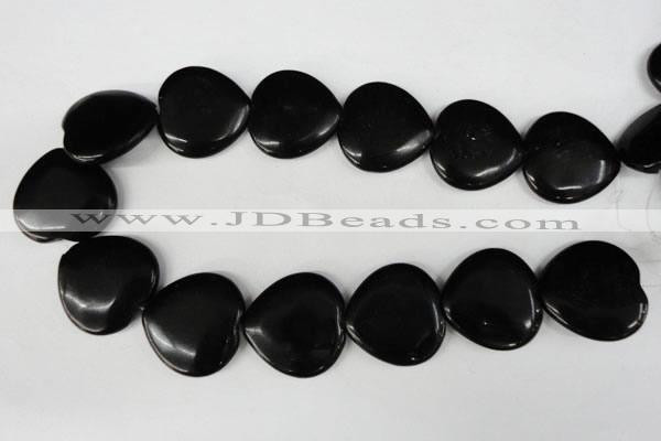 CBS236 15.5 inches 30*30mm heart blackstone beads wholesale