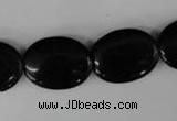 CBS251 15.5 inches 15*20mm oval blackstone beads wholesale