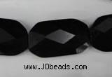 CBS320 15.5 inches 18*30mm faceted rectangle blackstone beads wholesale