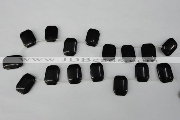 CBS345 Top-drilled 18*25mm rectangle blackstone beads wholesale