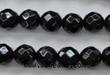 CBS504 15.5 inches 7mm faceted round A grade black spinel beads