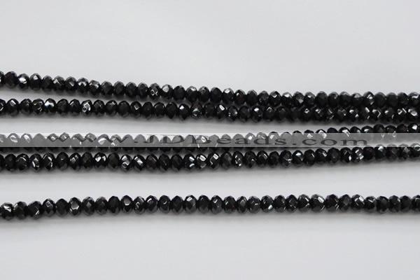 CBS513 15.5 inches 4*5mm faceted rondelle AA grade black spinel beads